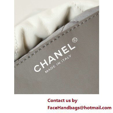 Chanel Shiny Calfskin  &  Silver-Tone Metal CHANEL 22 Mini Handbag AS3980 White